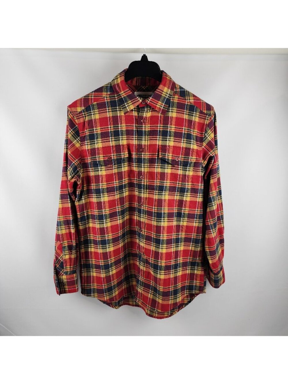 MOUNTAIN KHAKIS Mens M Plaid Button Down Shirt Wool Blend L/S Red Multi